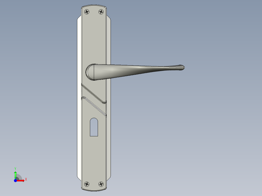 门把手结构3D前视图