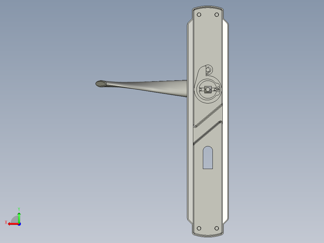 门把手结构3D后视图