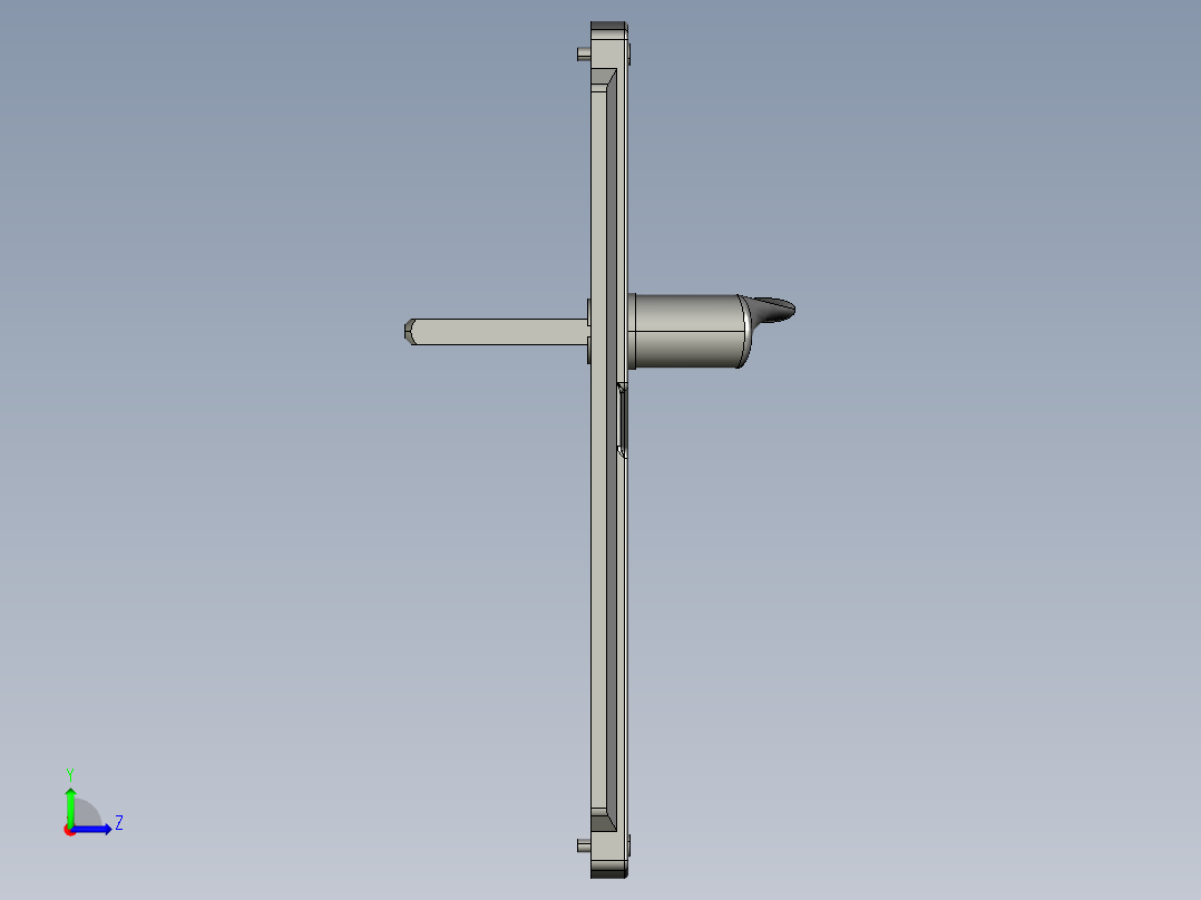 门把手结构3D左视图