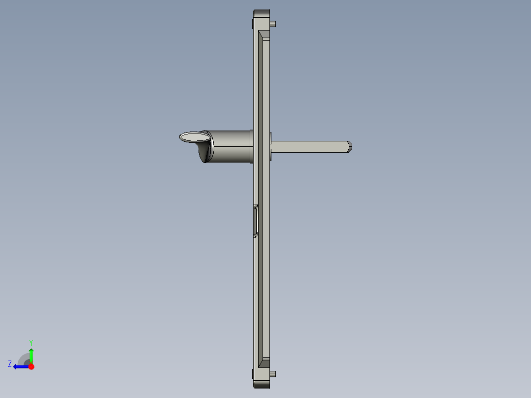门把手结构3D右视图