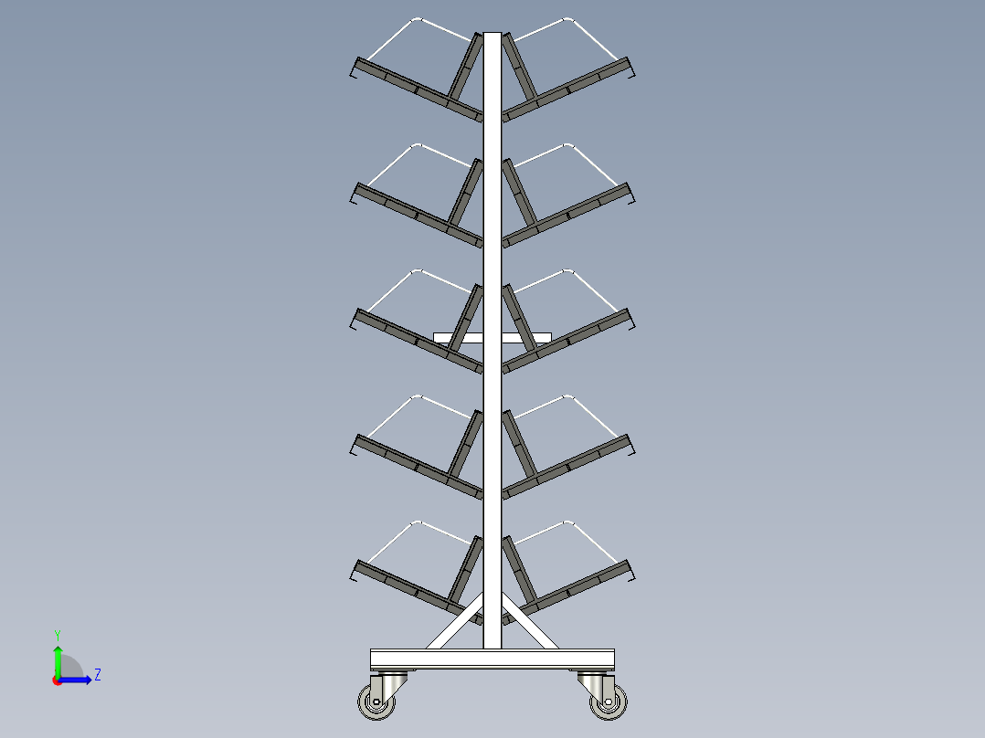 PCB物料车左视图