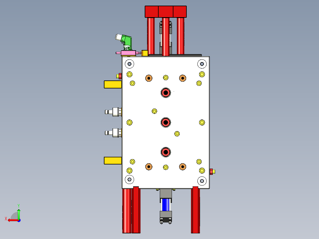 HASCO标准某电器产品出风口模具后视图