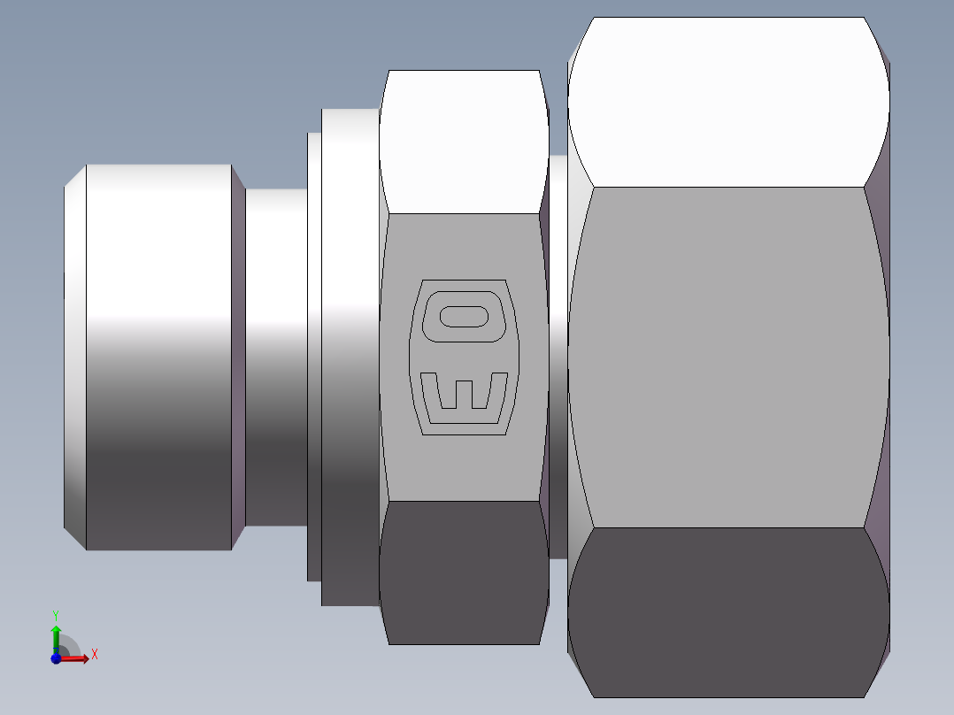 直通管螺纹组合接头、2BC-08-26WD前视图