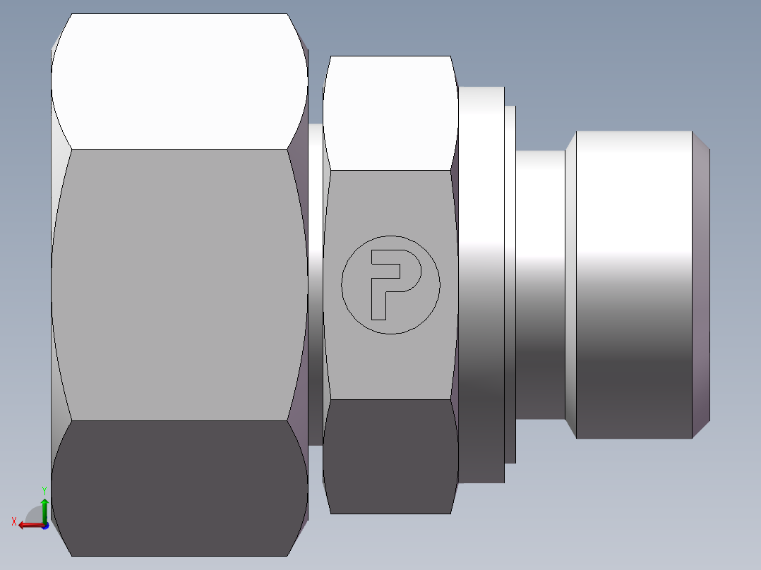 直通管螺纹组合接头、2BC-08-26WD后视图