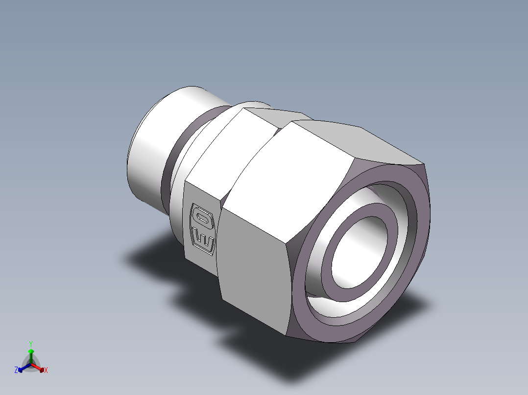 直通管螺纹组合接头、2BC-08-26WD正等轴测图