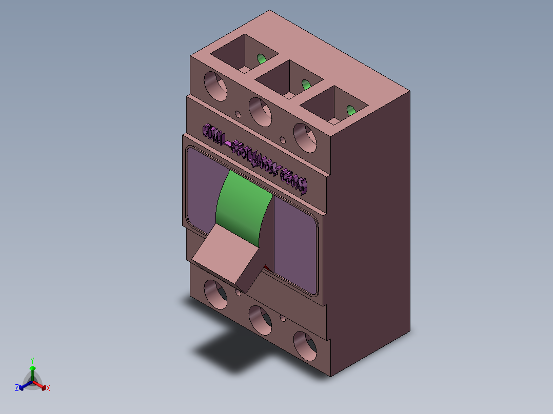常熟塑壳断路器正等轴测图