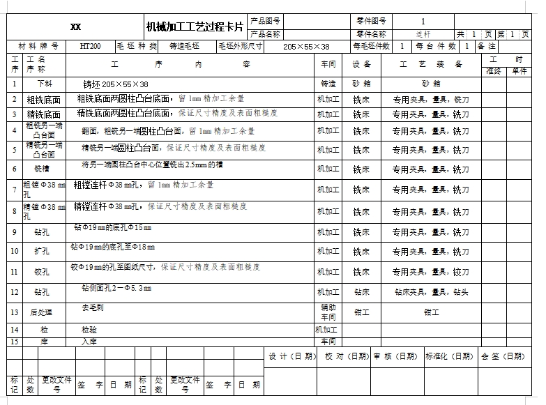 车床连杆的铣面夹具设计及机械加工工艺装备含4张CAD图
