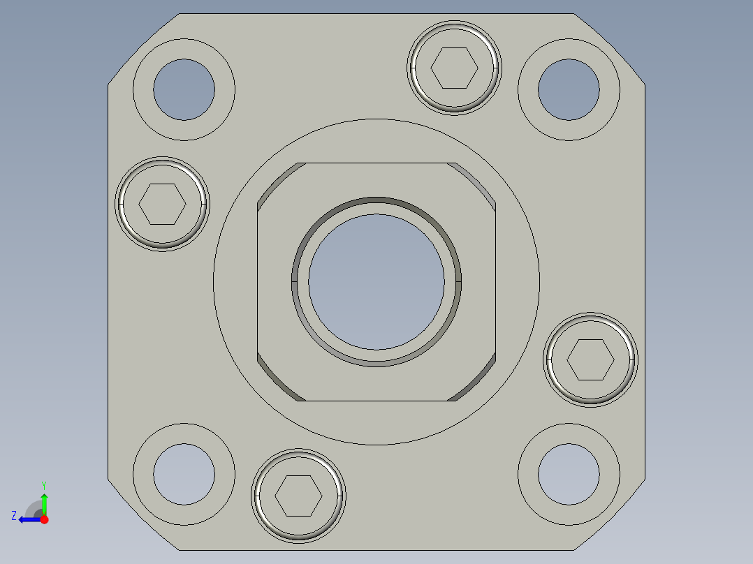 滚球丝杆支撑座BRW25右视图