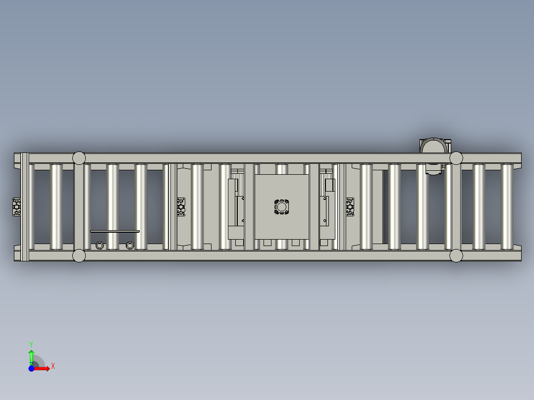 滚筒输送线举升结构前视图
