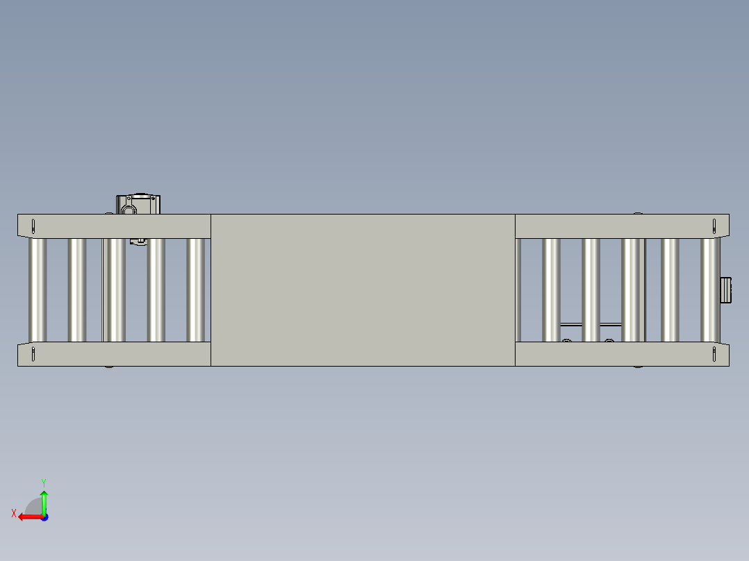 滚筒输送线举升结构后视图