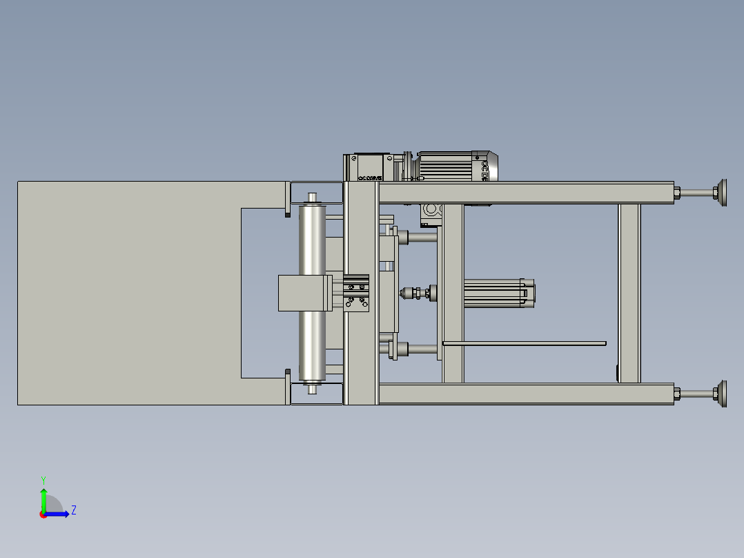 滚筒输送线举升结构左视图