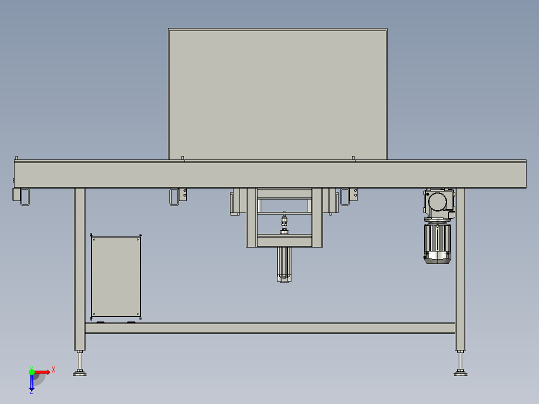 滚筒输送线举升结构俯视图