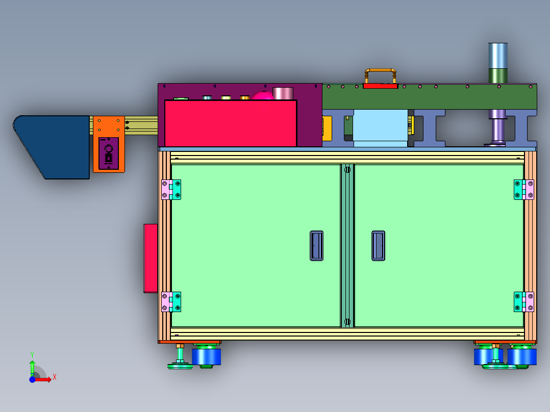 自动异形玻璃贴附设备前视图