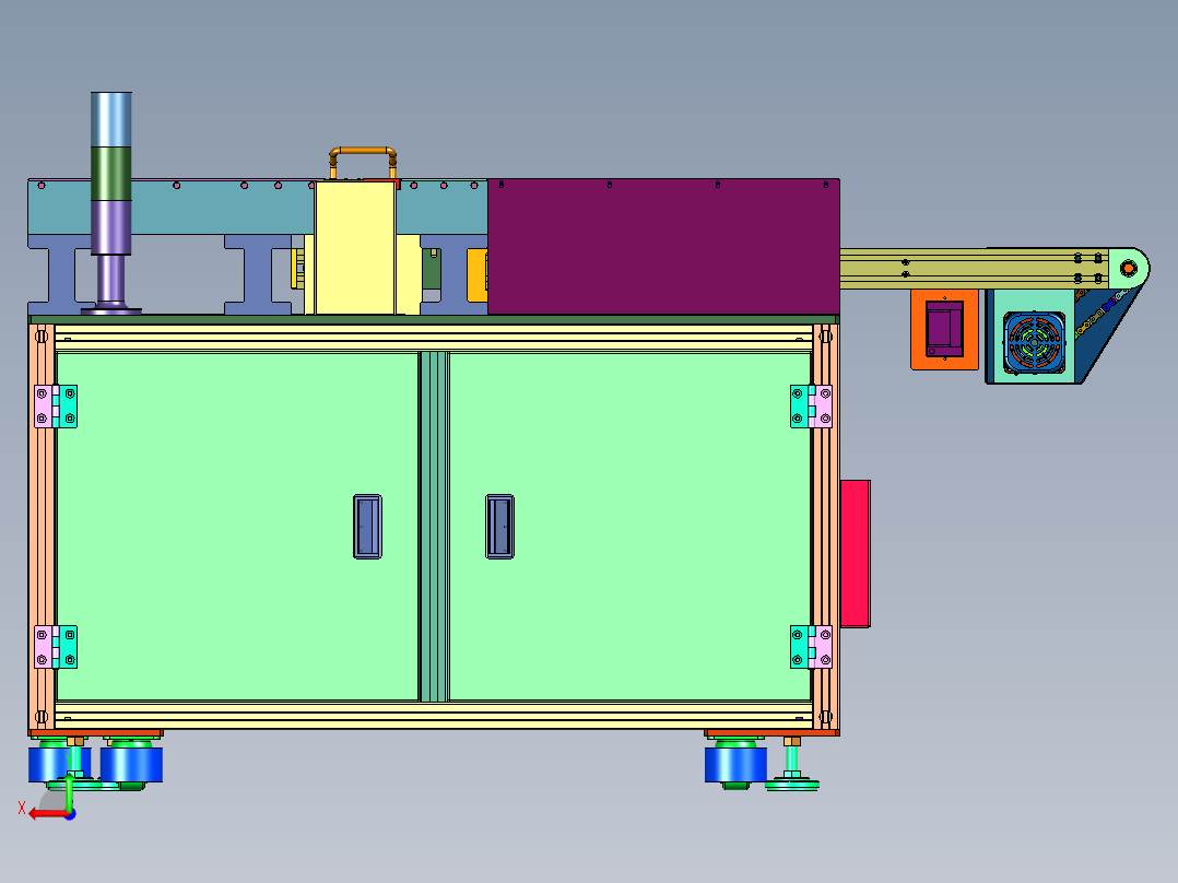自动异形玻璃贴附设备后视图