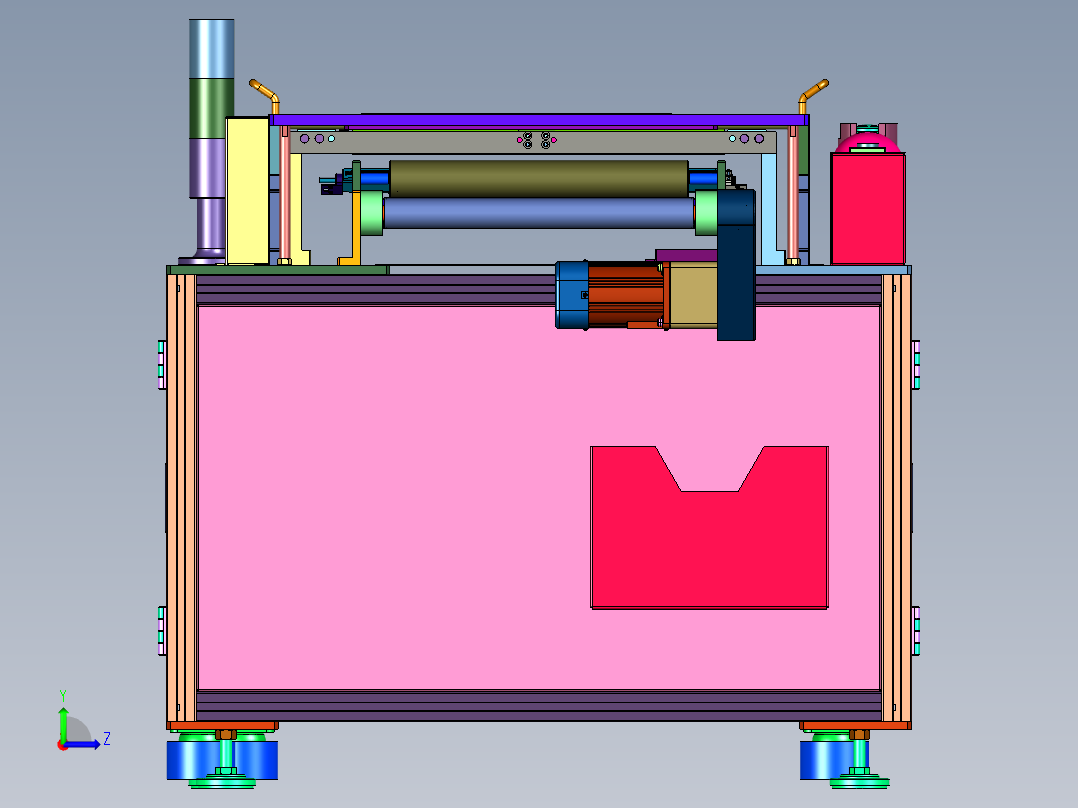 自动异形玻璃贴附设备左视图