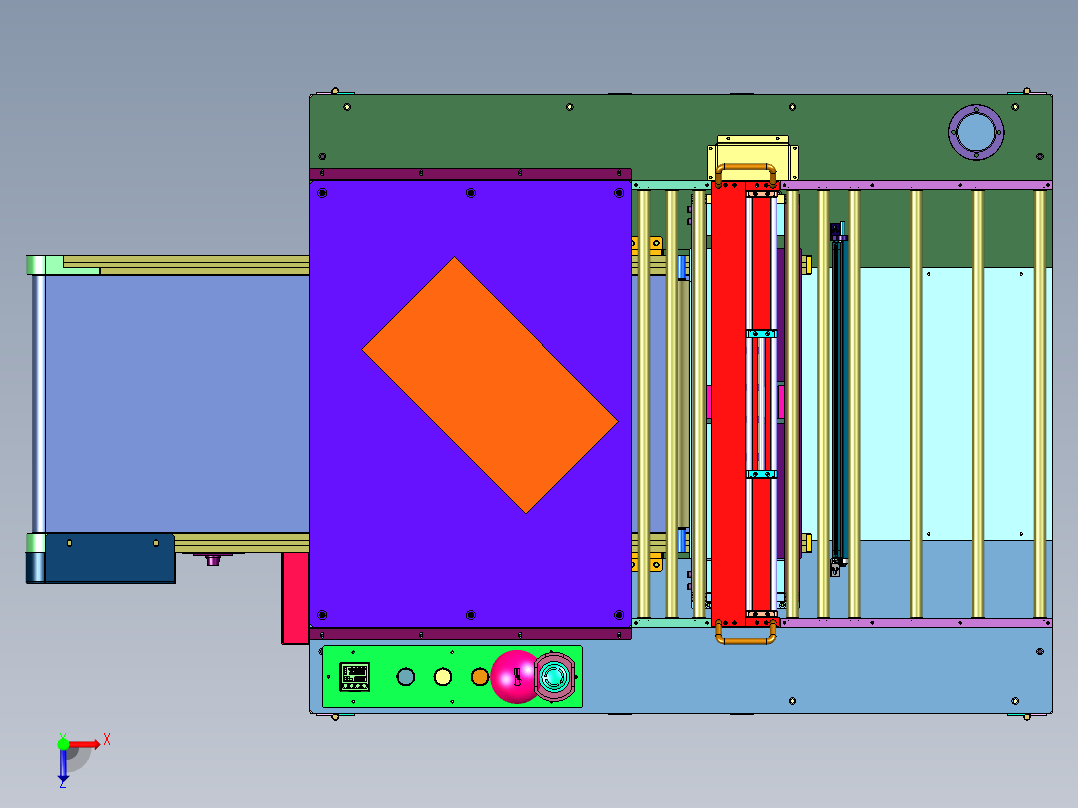 自动异形玻璃贴附设备俯视图