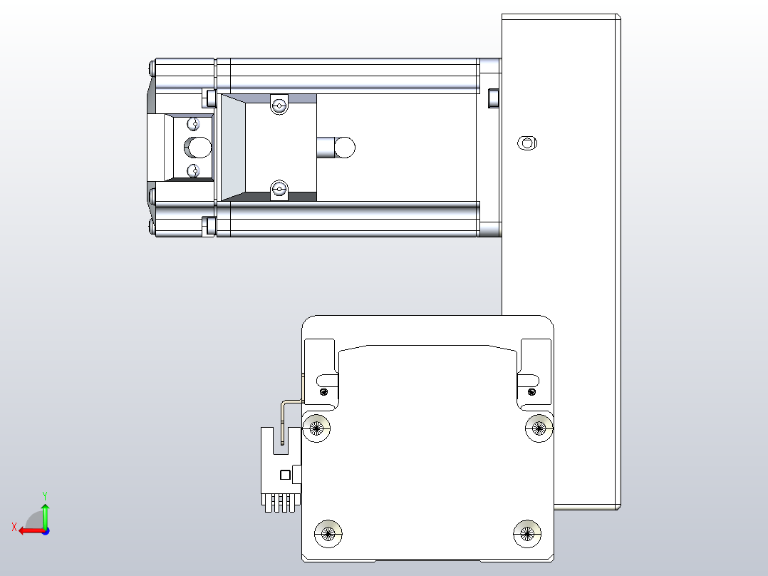 皮带直线轴半封闭可选导轨TPA-HNB-85S-90-L1050-LU-C-P20-N3后视图