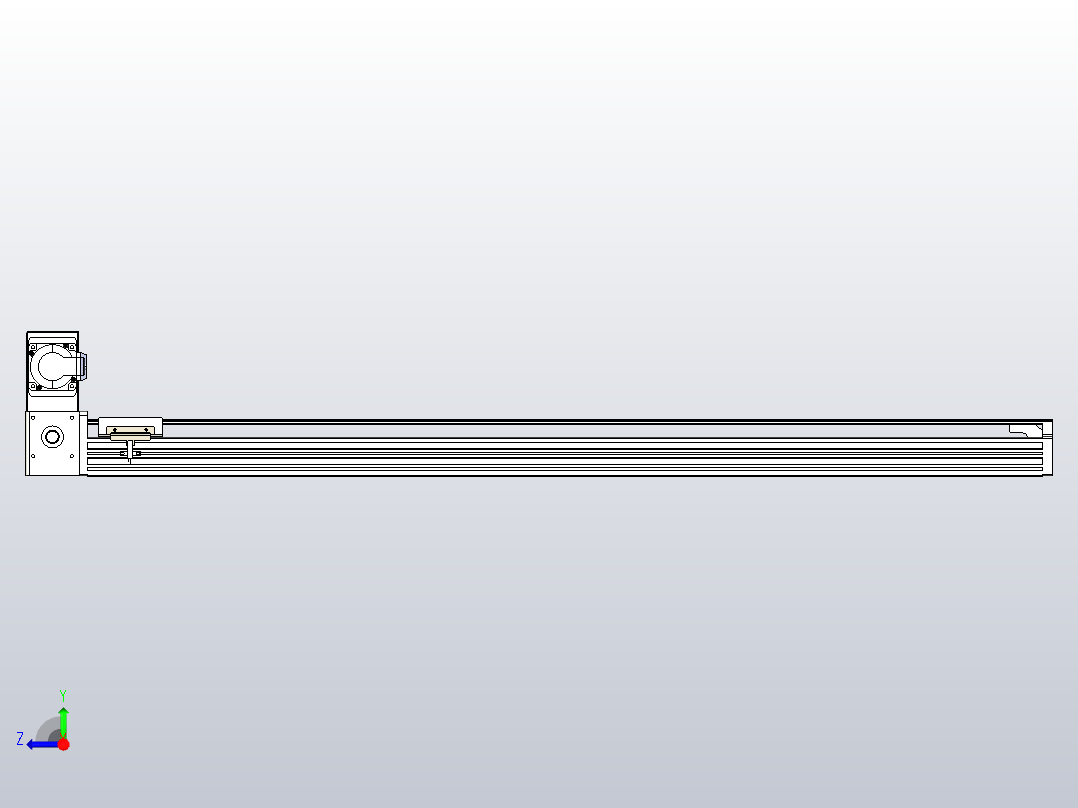 皮带直线轴半封闭可选导轨TPA-HNB-85S-90-L1050-LU-C-P20-N3右视图