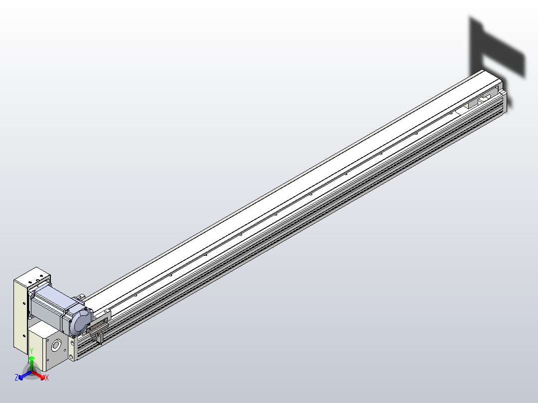 皮带直线轴半封闭可选导轨TPA-HNB-85S-90-L1050-LU-C-P20-N3正等轴测图