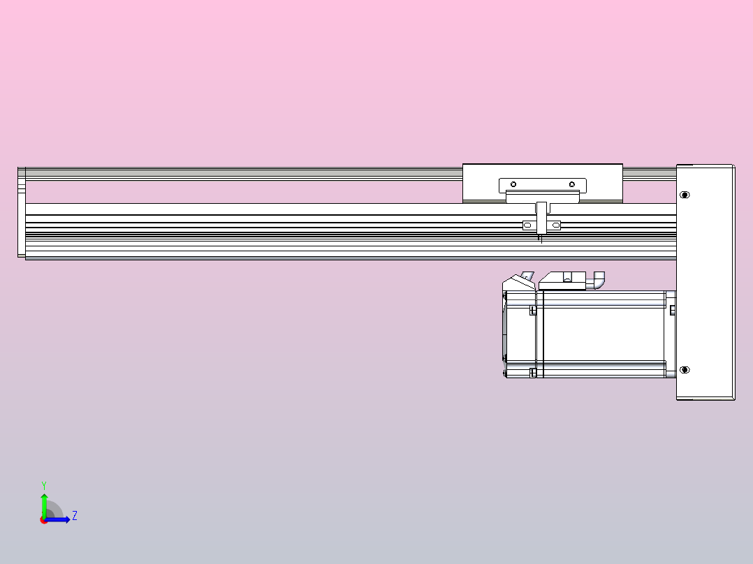日规模组半封闭丝杆TPA-HNR-105D-1610C-L250-MP-Y-P40-N3左视图