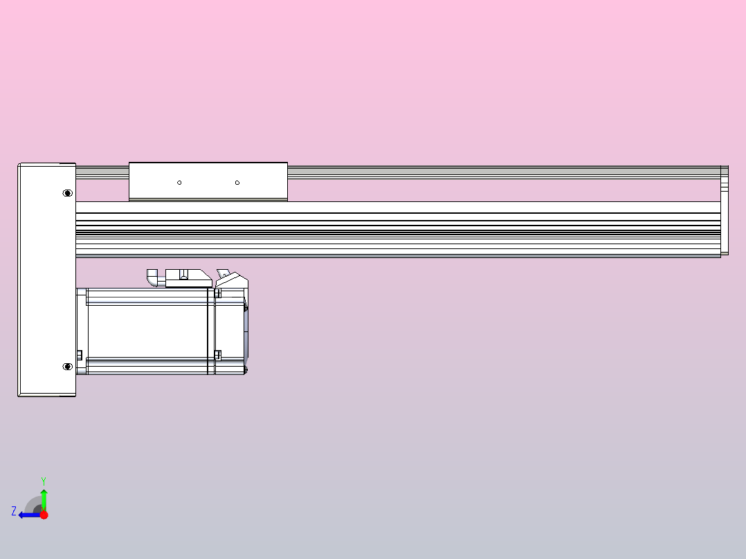 日规模组半封闭丝杆TPA-HNR-105D-1610C-L250-MP-Y-P40-N3右视图