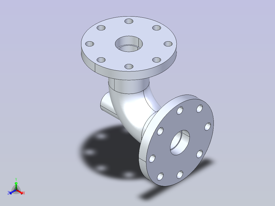 参数化设计的法兰弯头主视图
