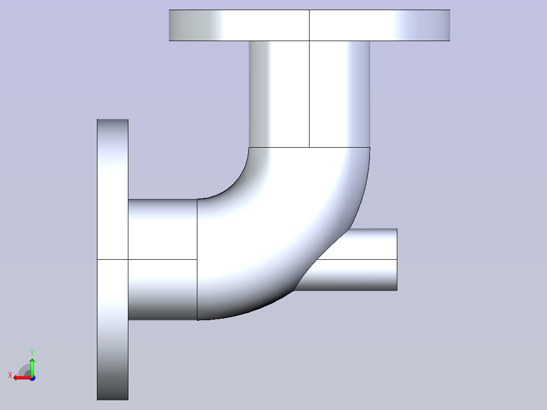 参数化设计的法兰弯头后视图