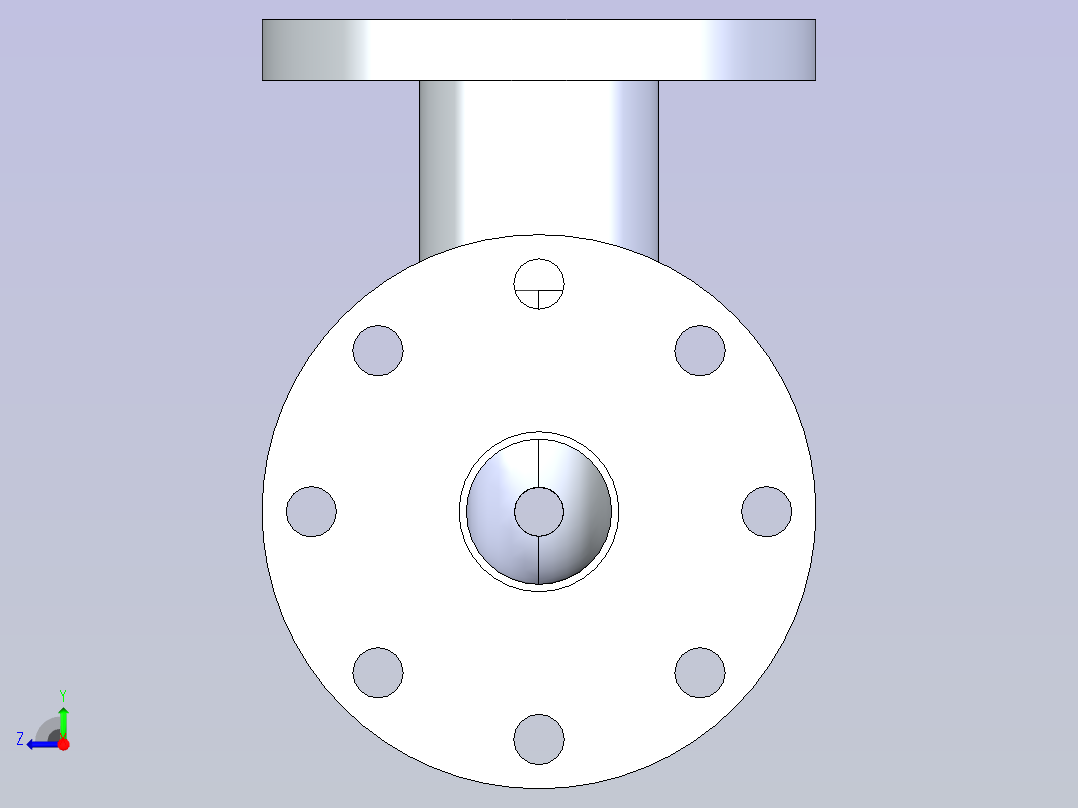参数化设计的法兰弯头右视图