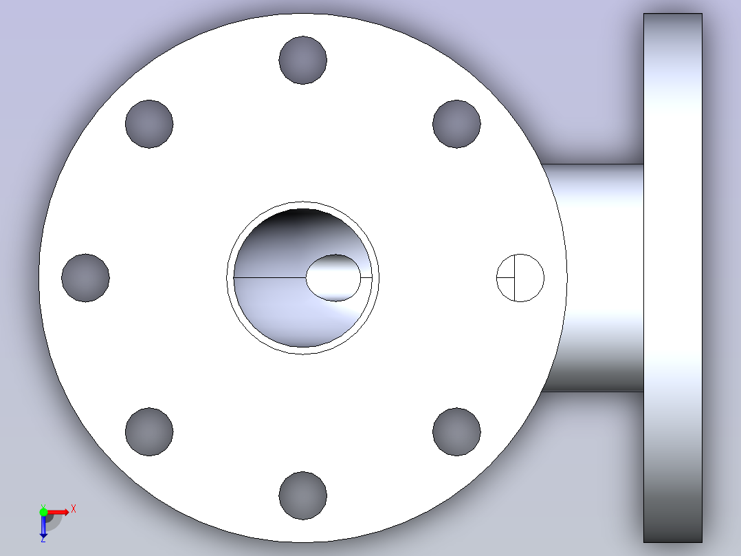 参数化设计的法兰弯头俯视图