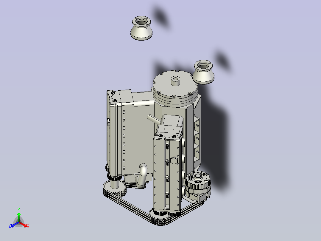Carburator V8发动机模型3D图纸主视图