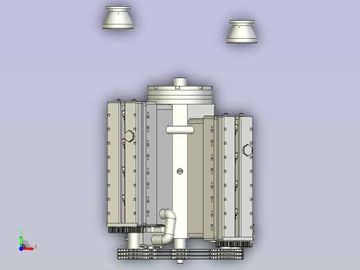 Carburator V8发动机模型3D图纸前视缩略图