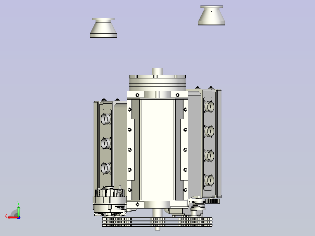 Carburator V8发动机模型3D图纸后视图