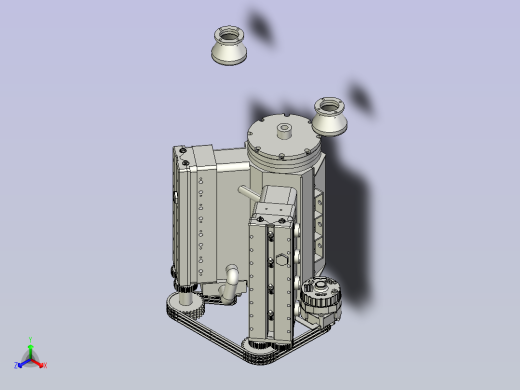 Carburator V8发动机模型3D图纸正等轴测缩略图