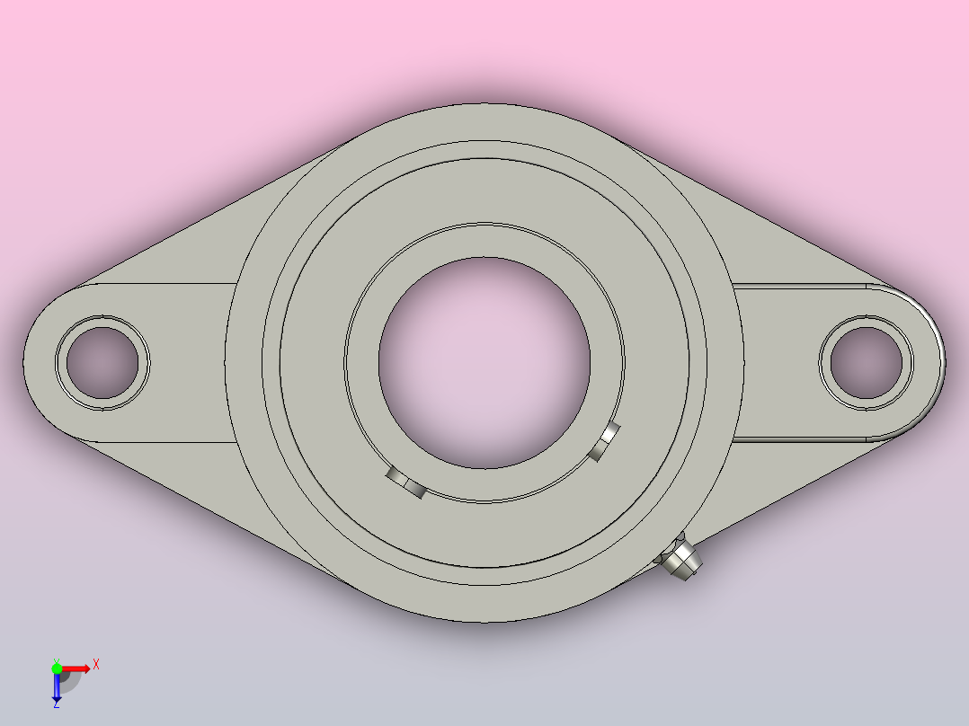 FLU208-PBT-C1塑料菱形轴承座俯视图