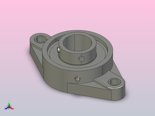 FLU208-PBT-C1塑料菱形轴承座正等轴测缩略图