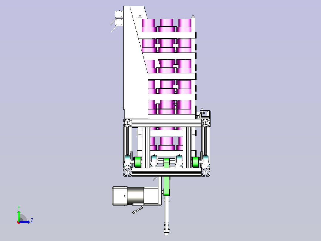 装卸输送线结构3D图纸左视图