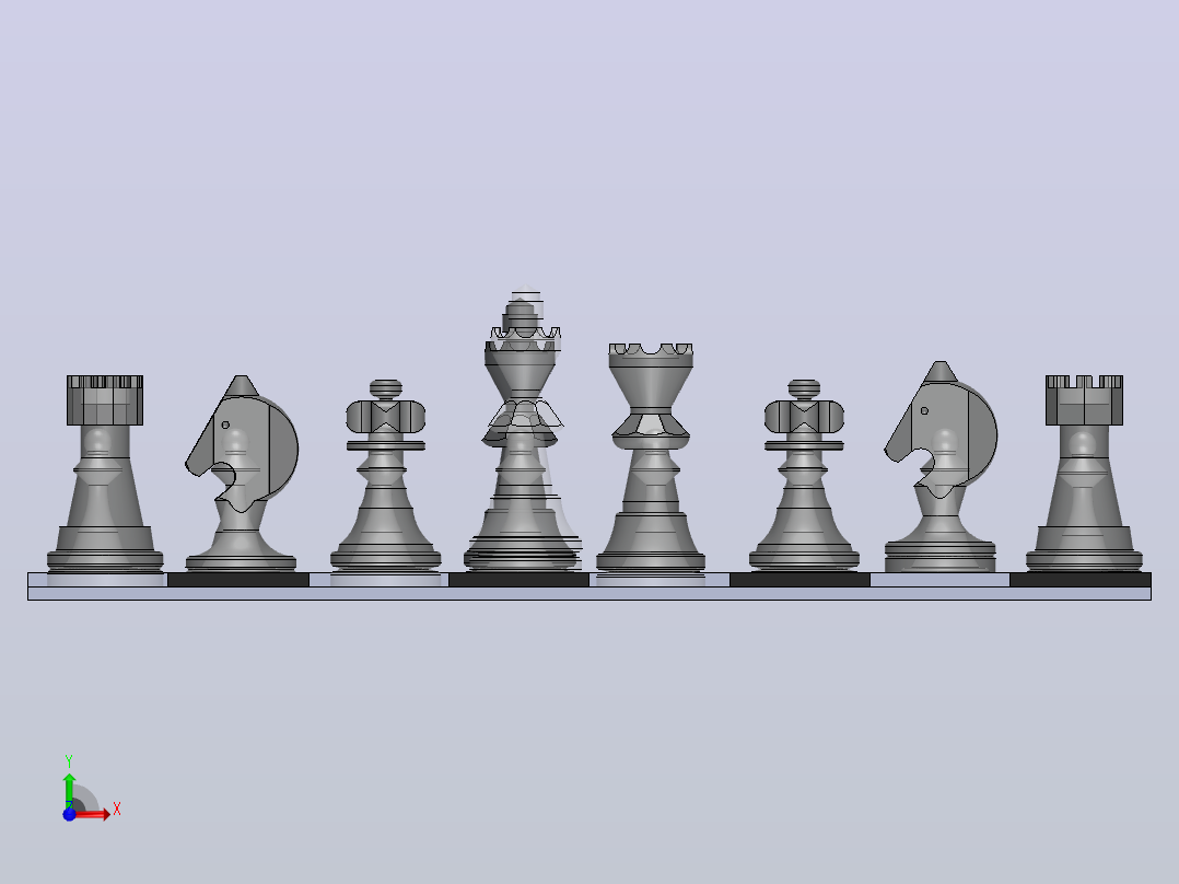 国际象棋前视图