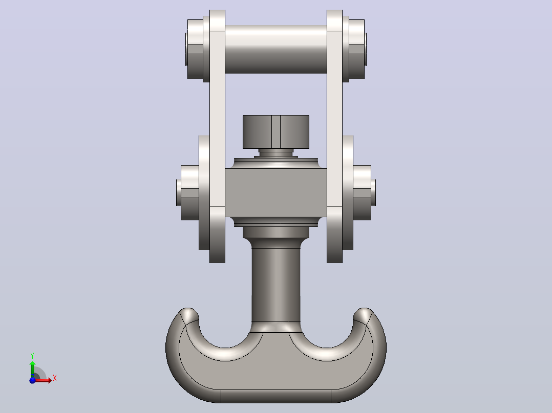 solidworks起重机吊钩前视图