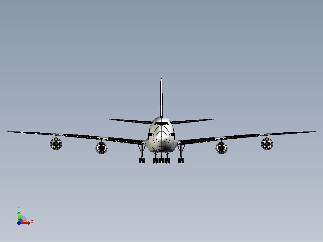 波音 747-400客机前视图