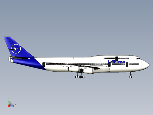 波音 747-400客机左视缩略图