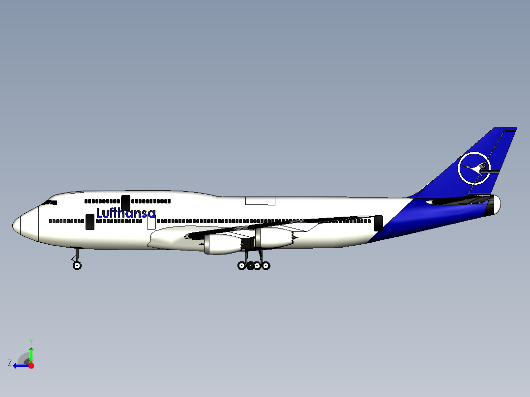 波音 747-400客机右视图