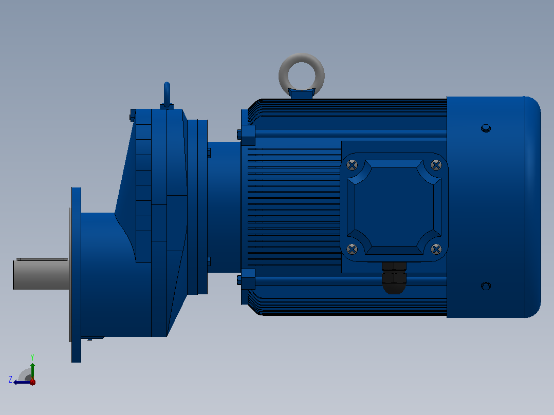 RXF97法兰轴伸式安装斜齿轮减速机RX97-Y22-4P-180L-M1-0°-Φ300右视图