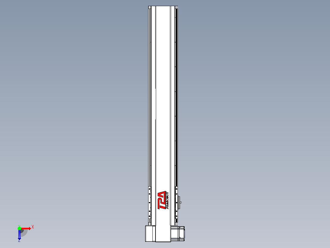 皮带直线轴半封闭可选导轨TPA-HNB-120D-110-L650-LP-Y-P40-N3俯视图