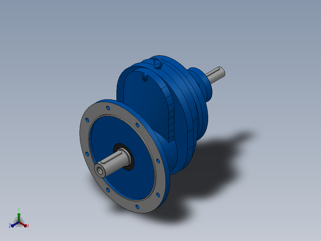 RXFS107法兰轴伸式单级斜齿轮减速机RXFS107-2.3-M1-Φ450主视图