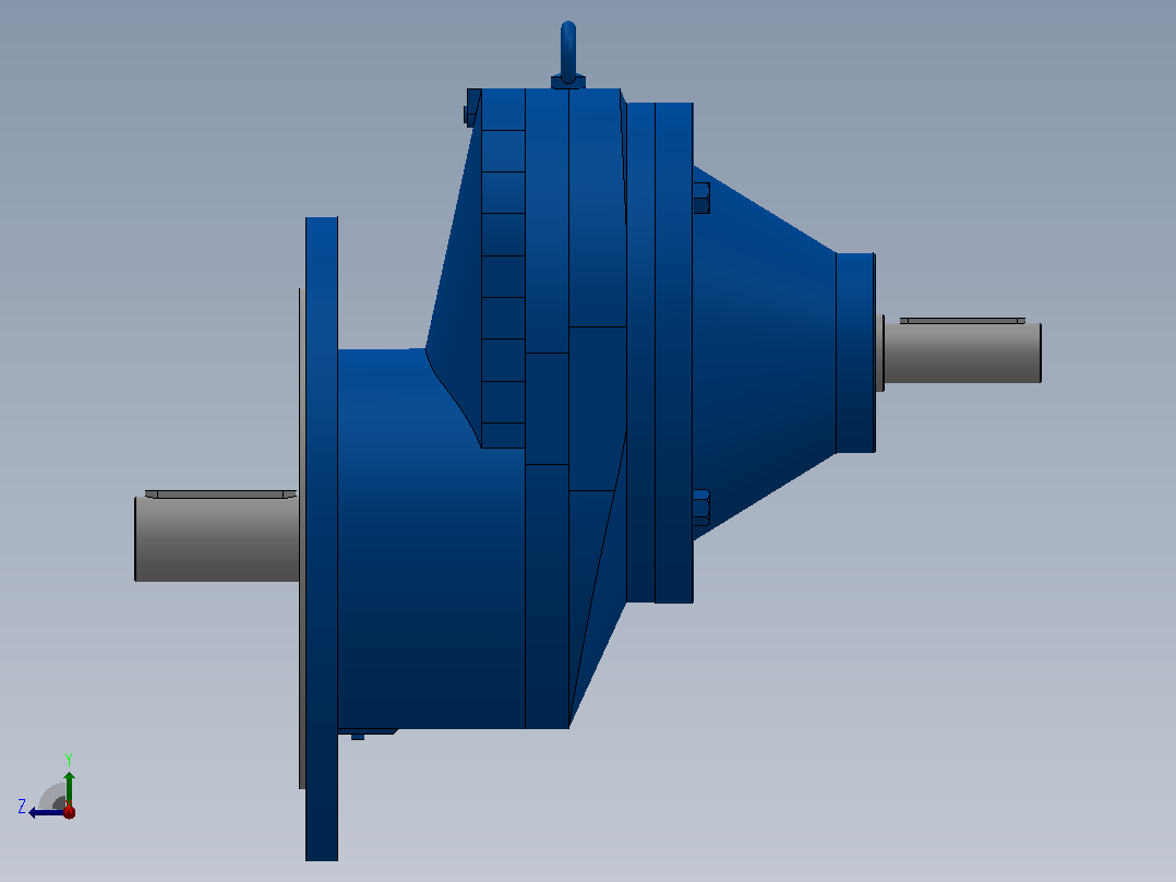RXFS107法兰轴伸式单级斜齿轮减速机RXFS107-2.3-M1-Φ450右视图