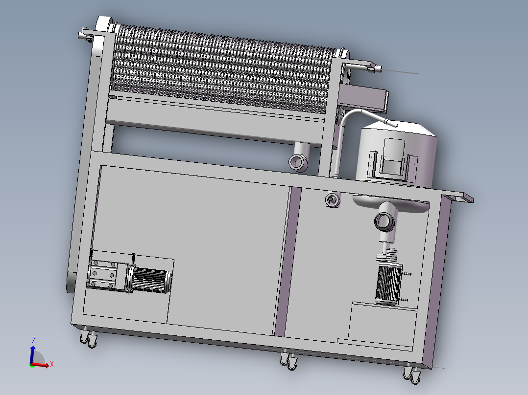 马铃薯去皮机设计含SW三维图