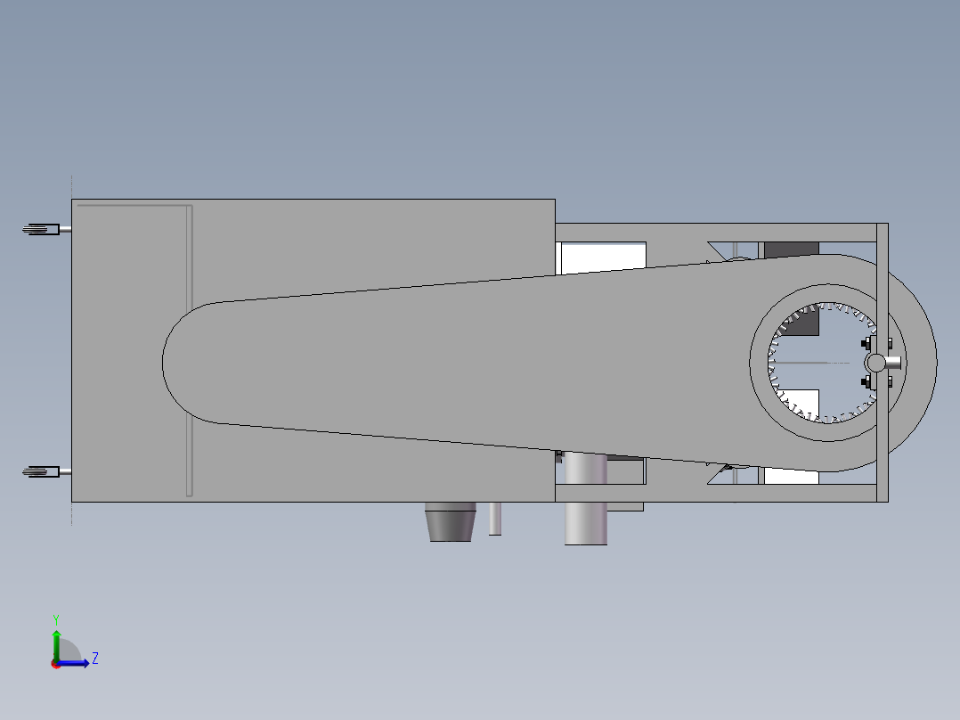 马铃薯去皮机设计含SW三维图左视图