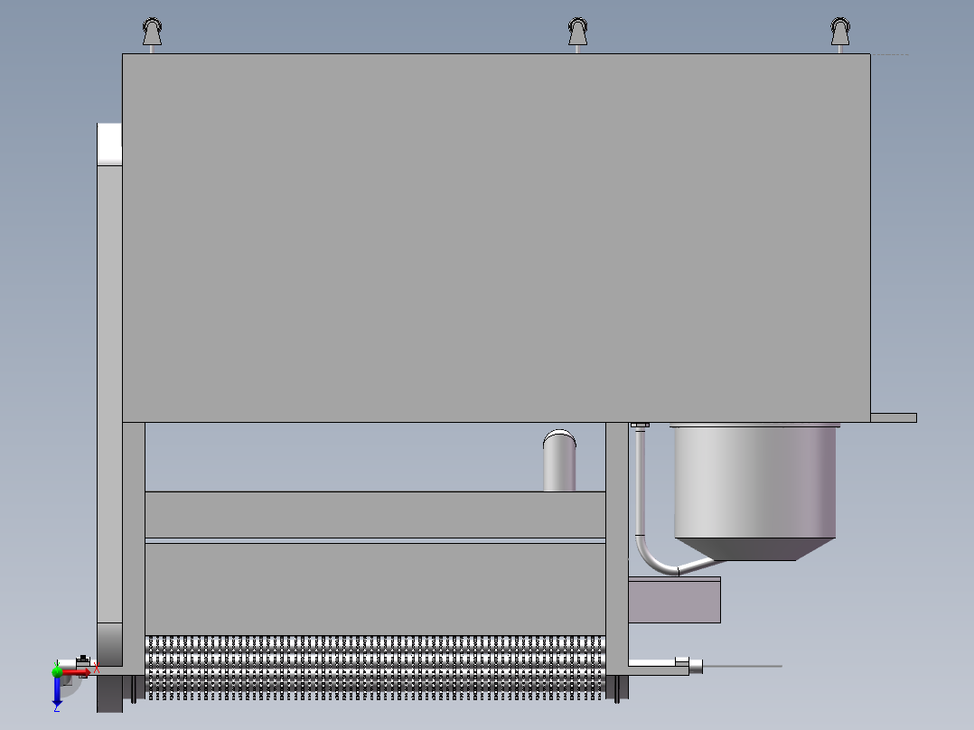 马铃薯去皮机设计含SW三维图俯视图