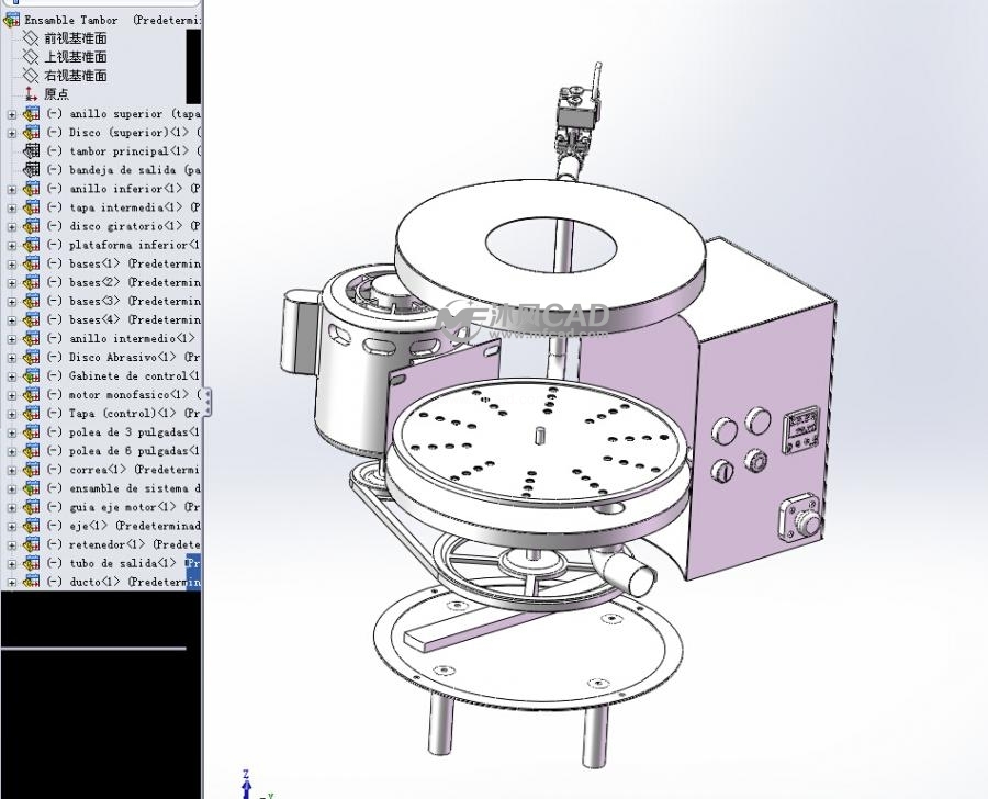 马铃薯去皮机设计含SW三维图