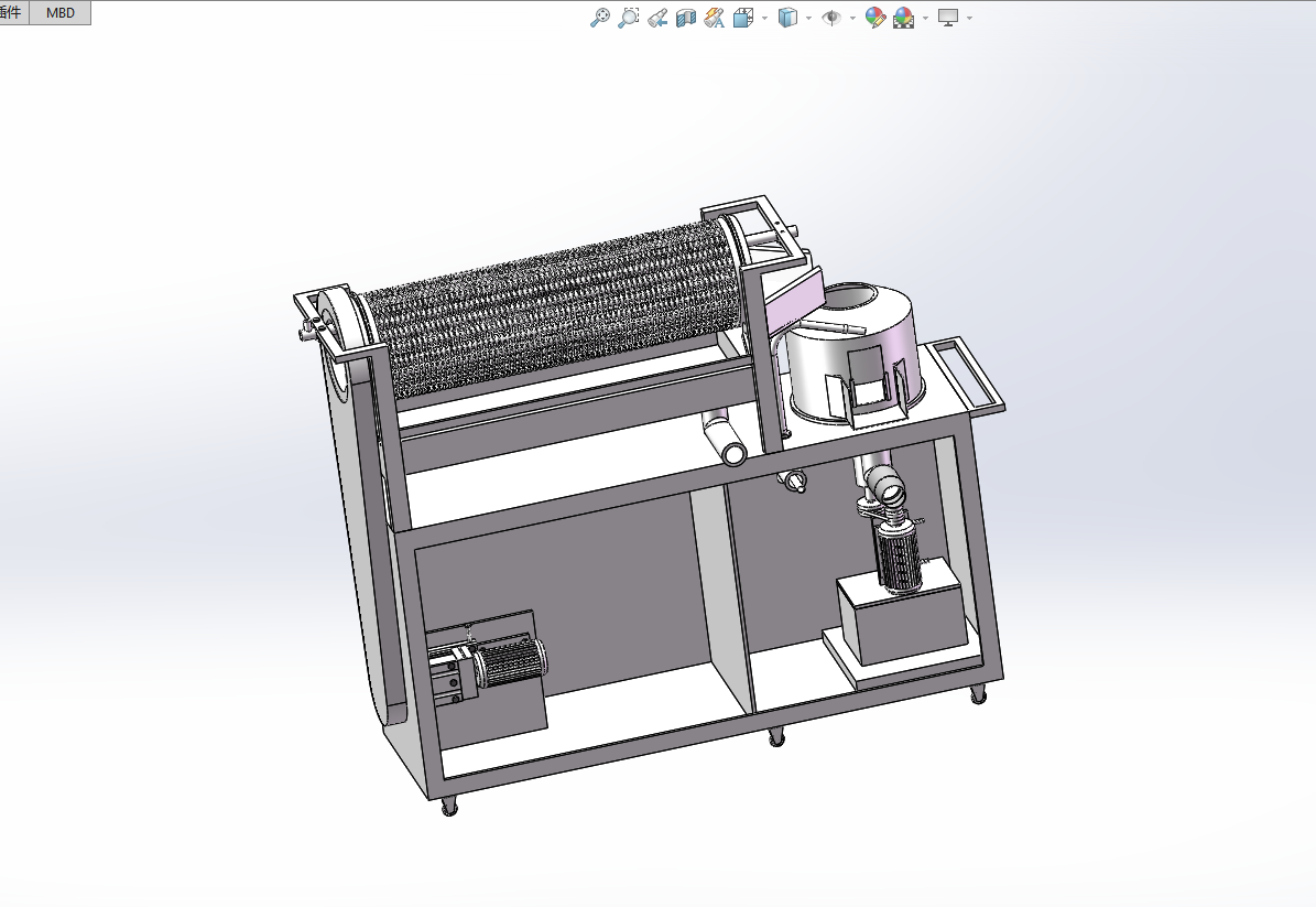 马铃薯去皮机设计含SW三维图